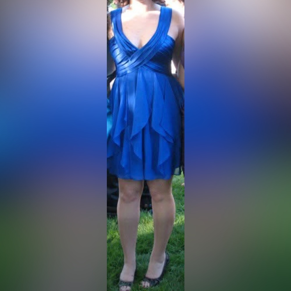 BCBGMaxAzria Royal Blue Layered Mini Dress - Picture 4 of 4